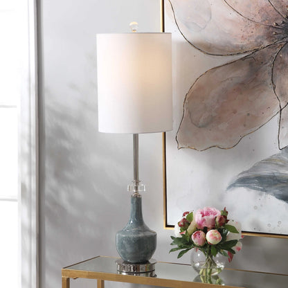 Mottled Blue Ceramic Buffet Lamp