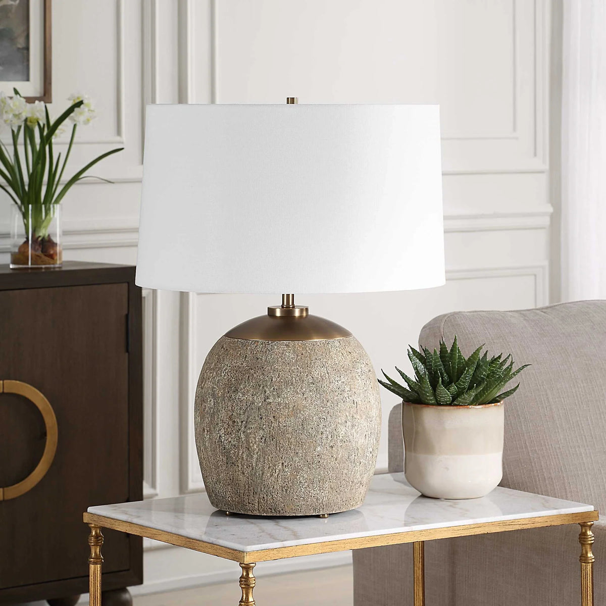 Textured Concrete Table Lamp