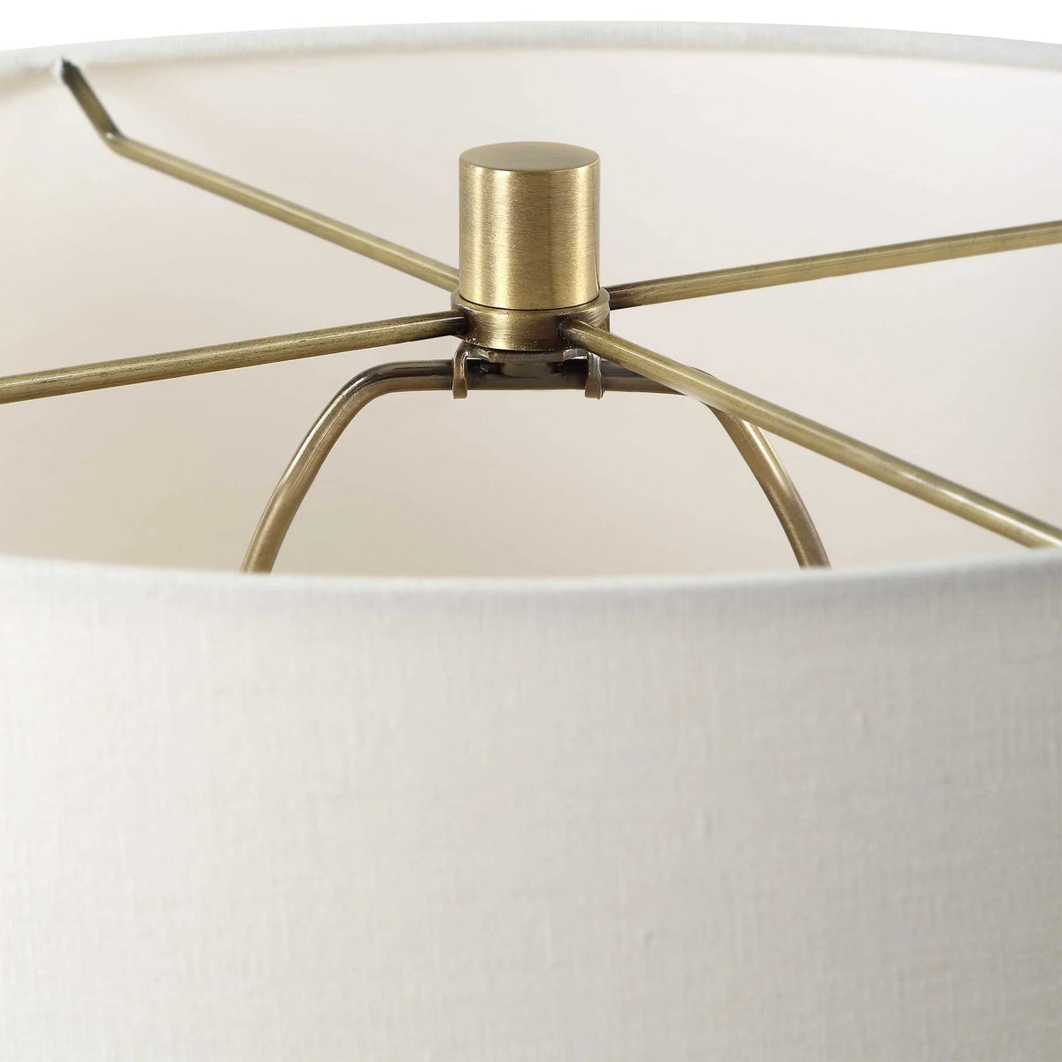 White Marble Column Table Lamp