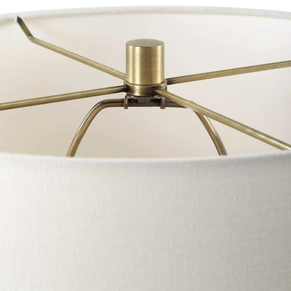 White Marble Column Table Lamp