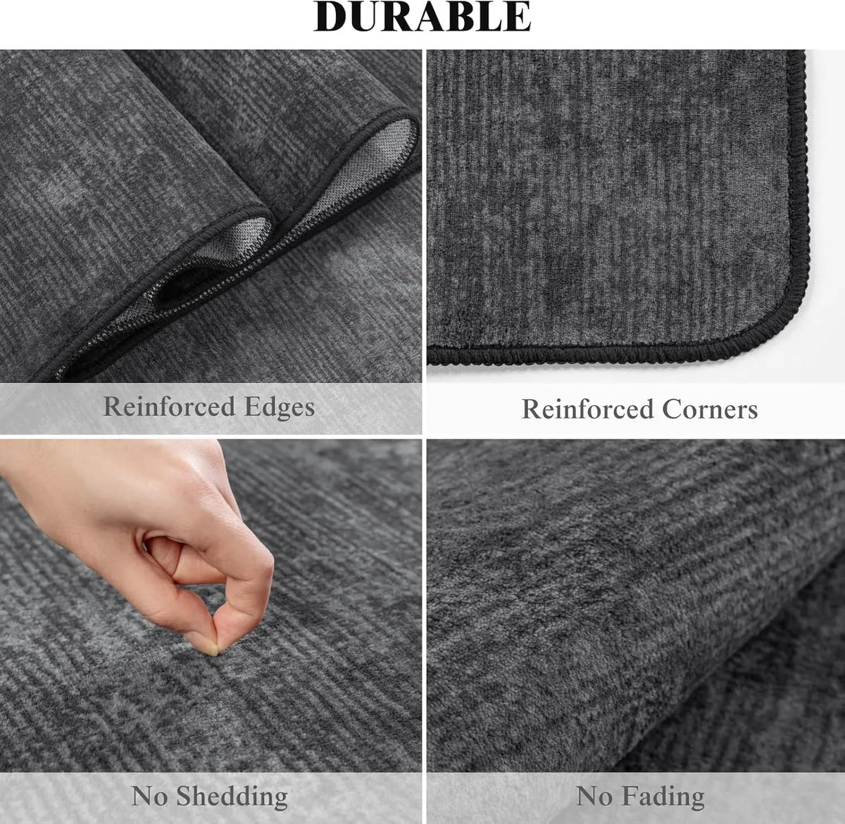 Shilucheng Ultra-Thin Washable Area Rug | 0.7mm Low Profile, Non-Slip Stain-Resistant | Vintage Boho Pattern