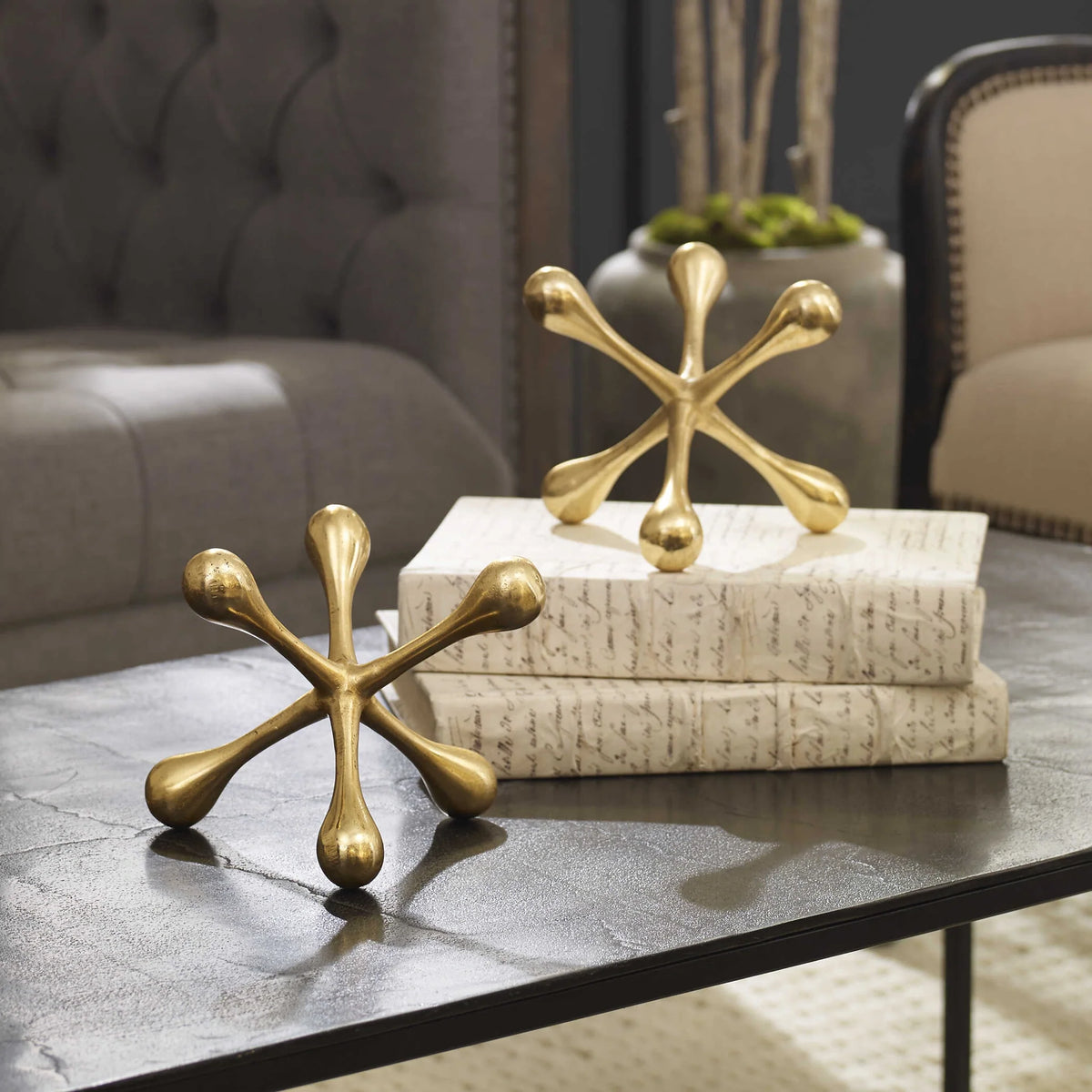 Cast Aluminum Objects, Set of 2