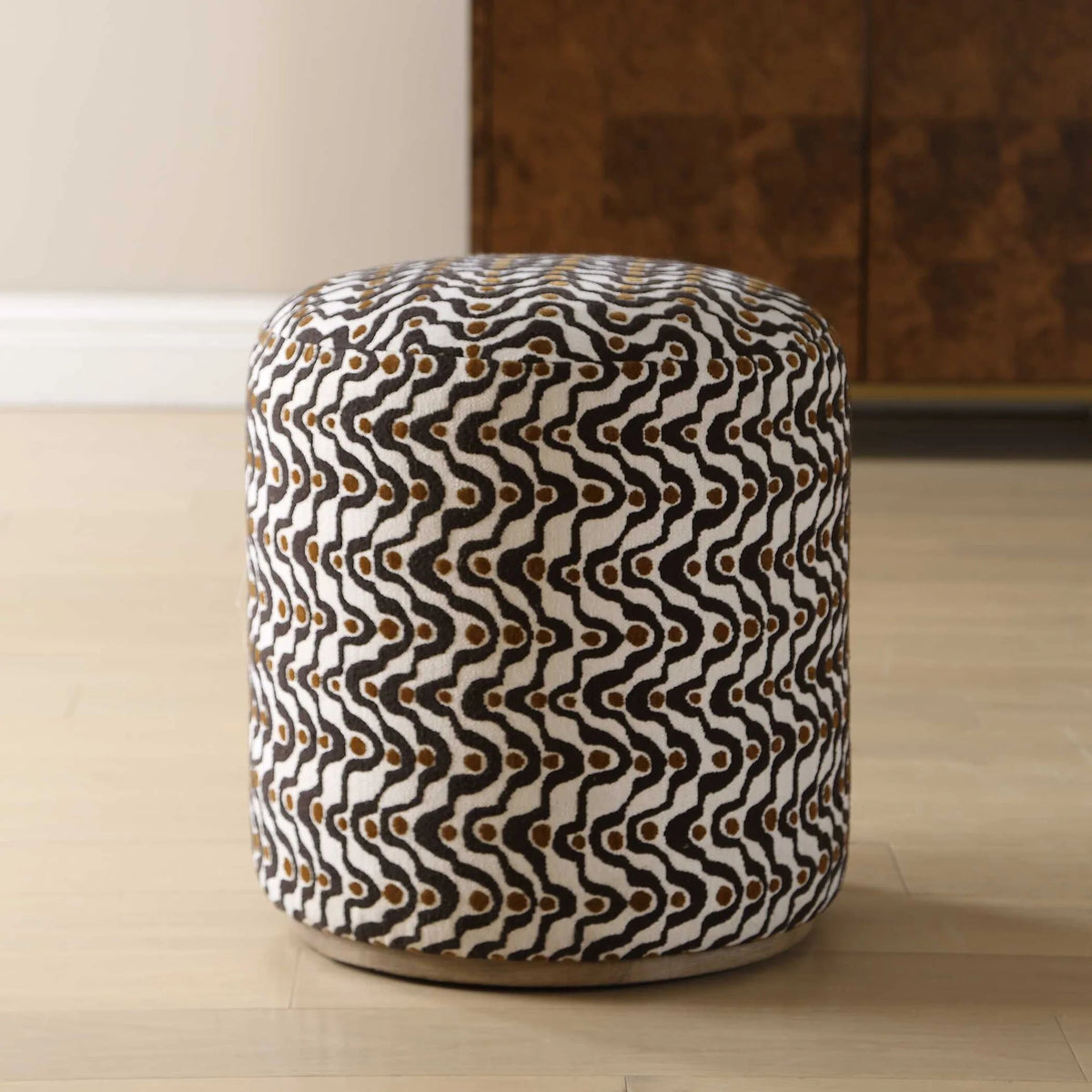 Blue Fabric Ottoman