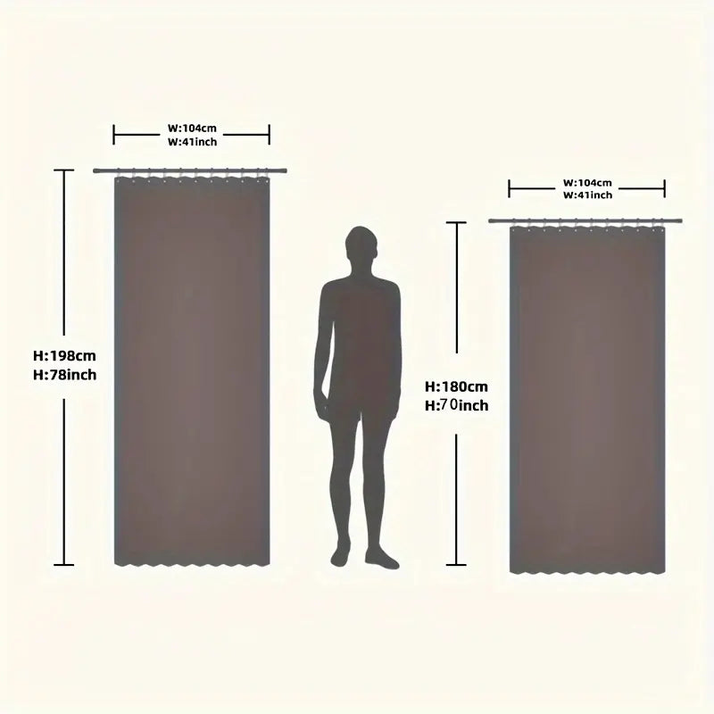 Striped Blackout Magnetic Folding Door Curtain