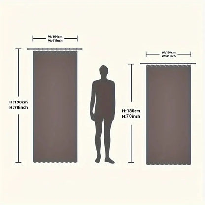 Striped Blackout Magnetic Folding Door Curtain