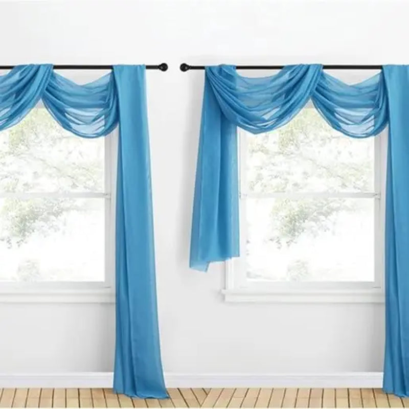 Nicetown 216-Inch Extra Long Sheer Voile Window Scarves - Set of 2 Soft Curtains for Home Decor and Event Styling