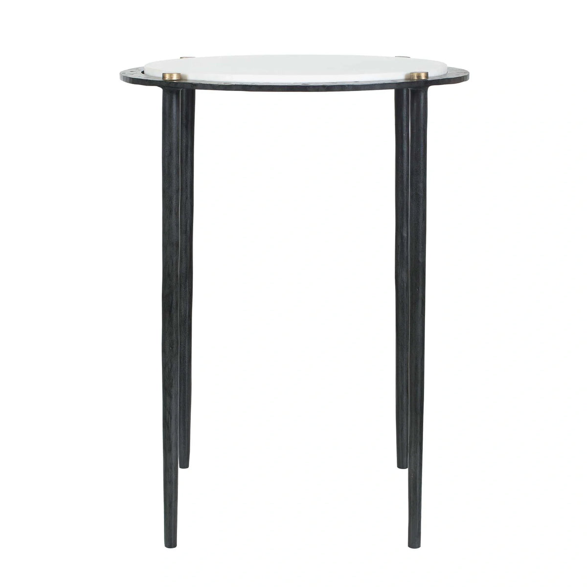 Round White Marble Accent Table