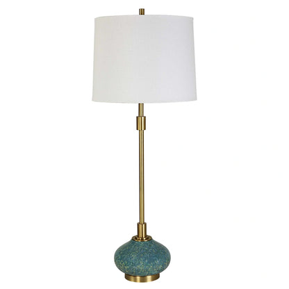 Aged Blue Buffet Lamp