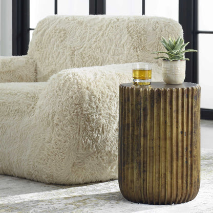 Textured Gold Accent Table