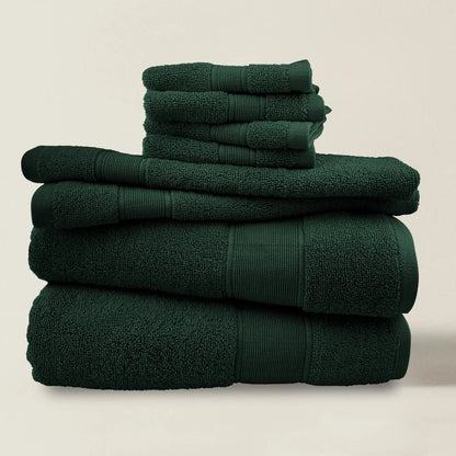 8-Piece Cotton Bath Towel Set | Anti-Bacterial Treatment | Five Colours