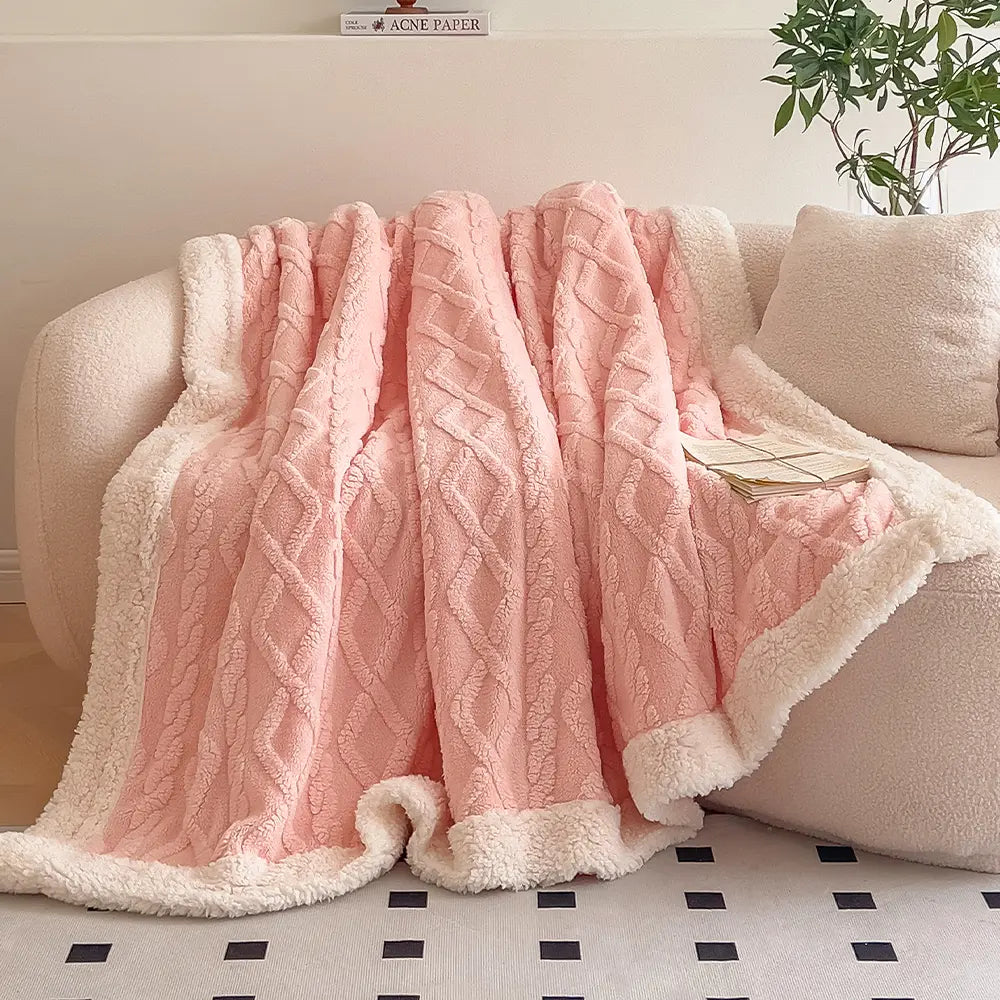 Carlmaya Fluffy Sherpa Blanket, Ultra Soft Fuzzy Throw Blanket for Couch and Bed, Warm Thick Fleece Blanket