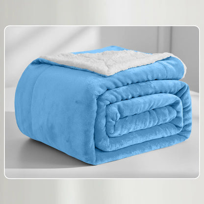 Soft Sherpa Fleece Throw Blankets - Dual-Layer Design with 230 GSM Fleece, 180 GSM Sherpa for Lightweight Warmth, Ideal for Relaxing Nights, Bed Layering; Available in Twin, Queen, King, Throw Sizes