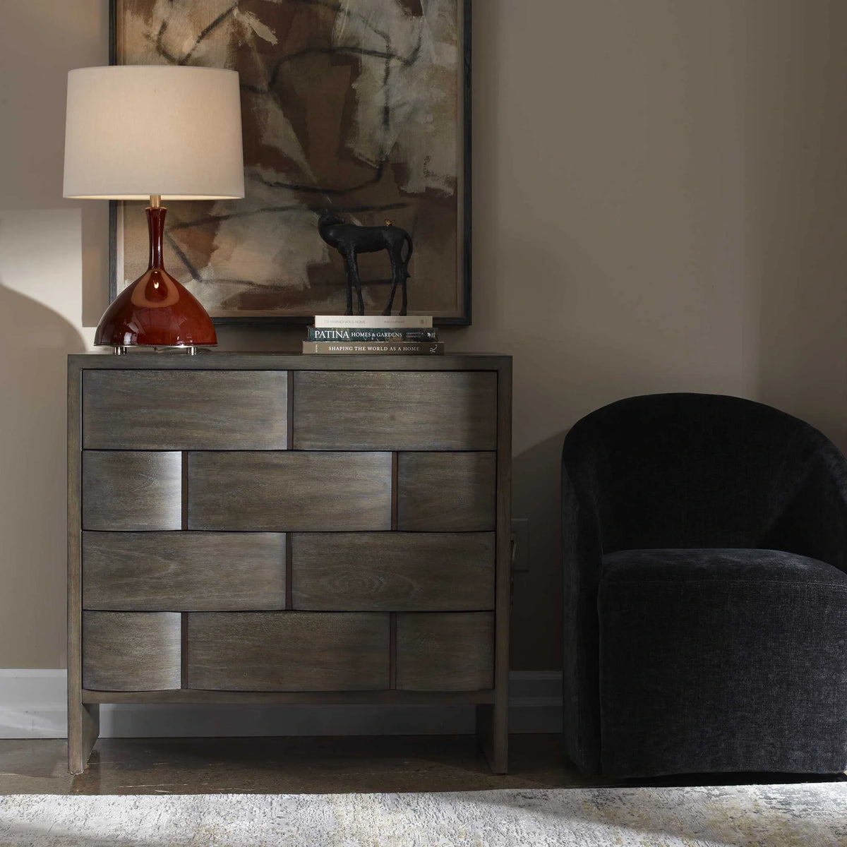 4 Drawer Brown Finish Chest