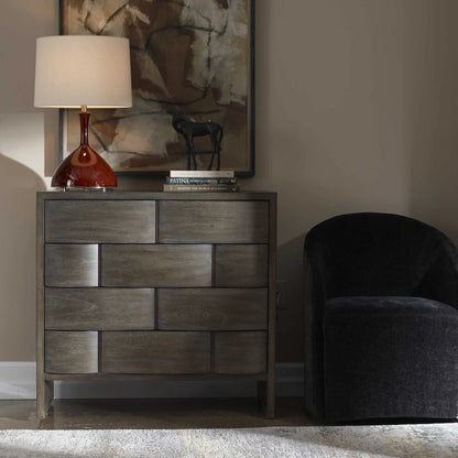 4 Drawer Brown Finish Chest