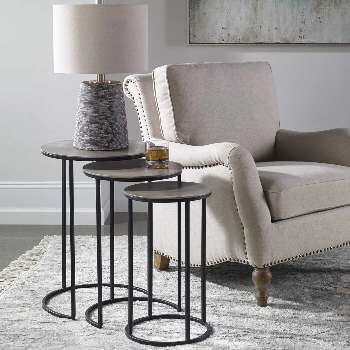Metal Nesting Tables, Set of 3