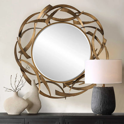 Edge Bronze Round Mirror