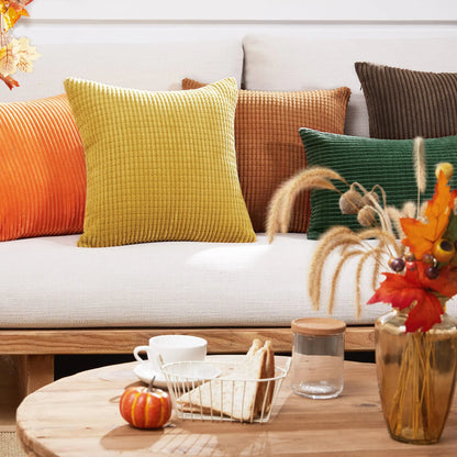 Deconovo's Corduroy Stripe Throw Pillow Covers - Set of 2
