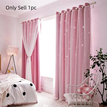 Solid Colour Double Layer Curtains | Light Filtering, Thermal Insulated | Wide Size Range 39" to 118"