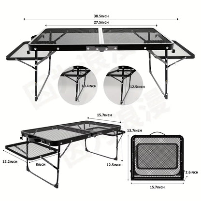 Miaoli Folding Mesh Table | Height-Adjustable, Single or Dual-Wing | Two Sizes