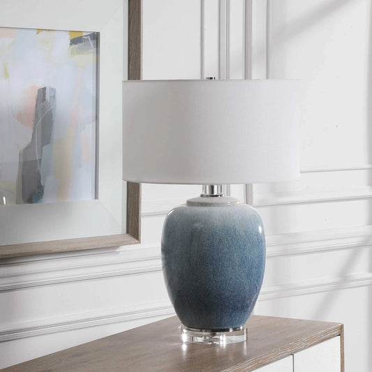 Ombre Blue Ceramic Table Lamp
