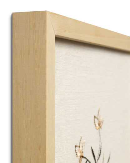 Pixie Flowers Beige / Green 1' x 1'-3" Wall Art