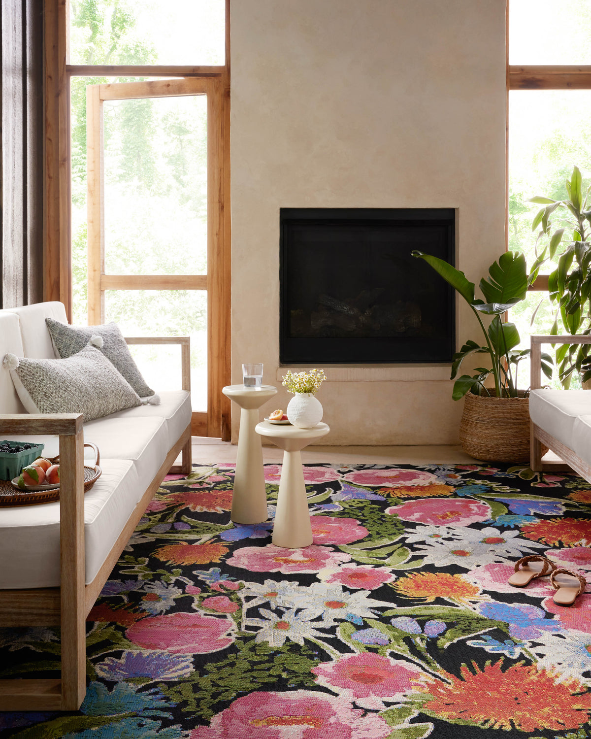 Loloi Botanical 3\'-3\" x 3\'-3\" Round Accent Rug