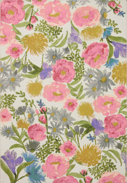 Loloi Botanical 3\'-3\" x 3\'-3\" Round Accent Rug