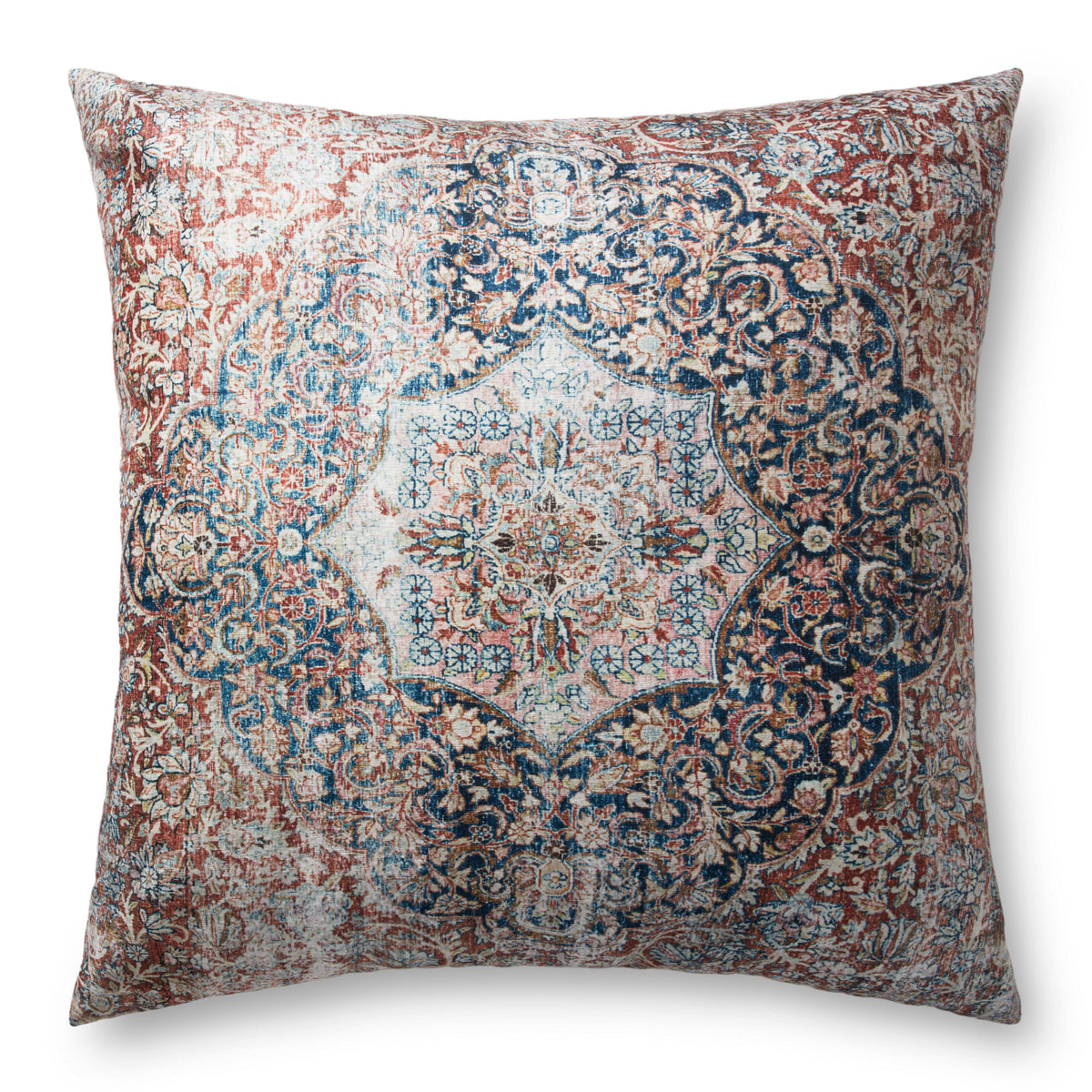Loloi FP0008 Red / Navy 36 x 36 x 6 Floor Pillow