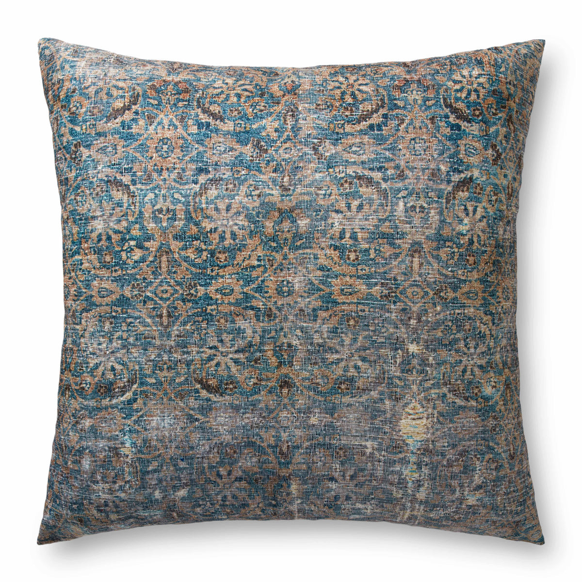 Loloi FP0010 Lagoon / Brown 36 x 36 x 6 Floor Pillow