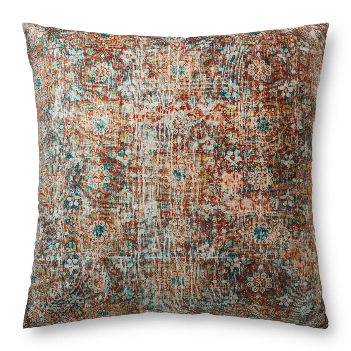 Loloi FP0011 Terracotta / Multi 36"W x 36"D x 6"H Pillow