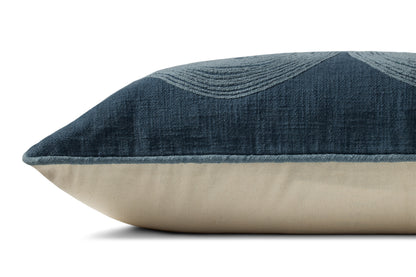 Brigette Romanek PBR0004 Navy / Blue 12'' x 27'' Cover w/Poly Pillow