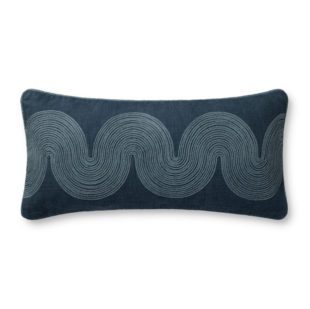 Brigette Romanek PBR0004 Navy / Blue 12'' x 27'' Cover w/Poly Pillow