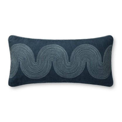 Brigette Romanek PBR0004 Navy / Blue 12'' x 27'' Cover w/Poly Pillow