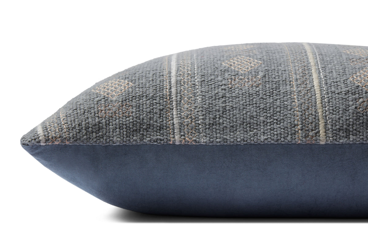 Amber Lewis X Loloi Pal0007 Denim 22" X 22" Pillow