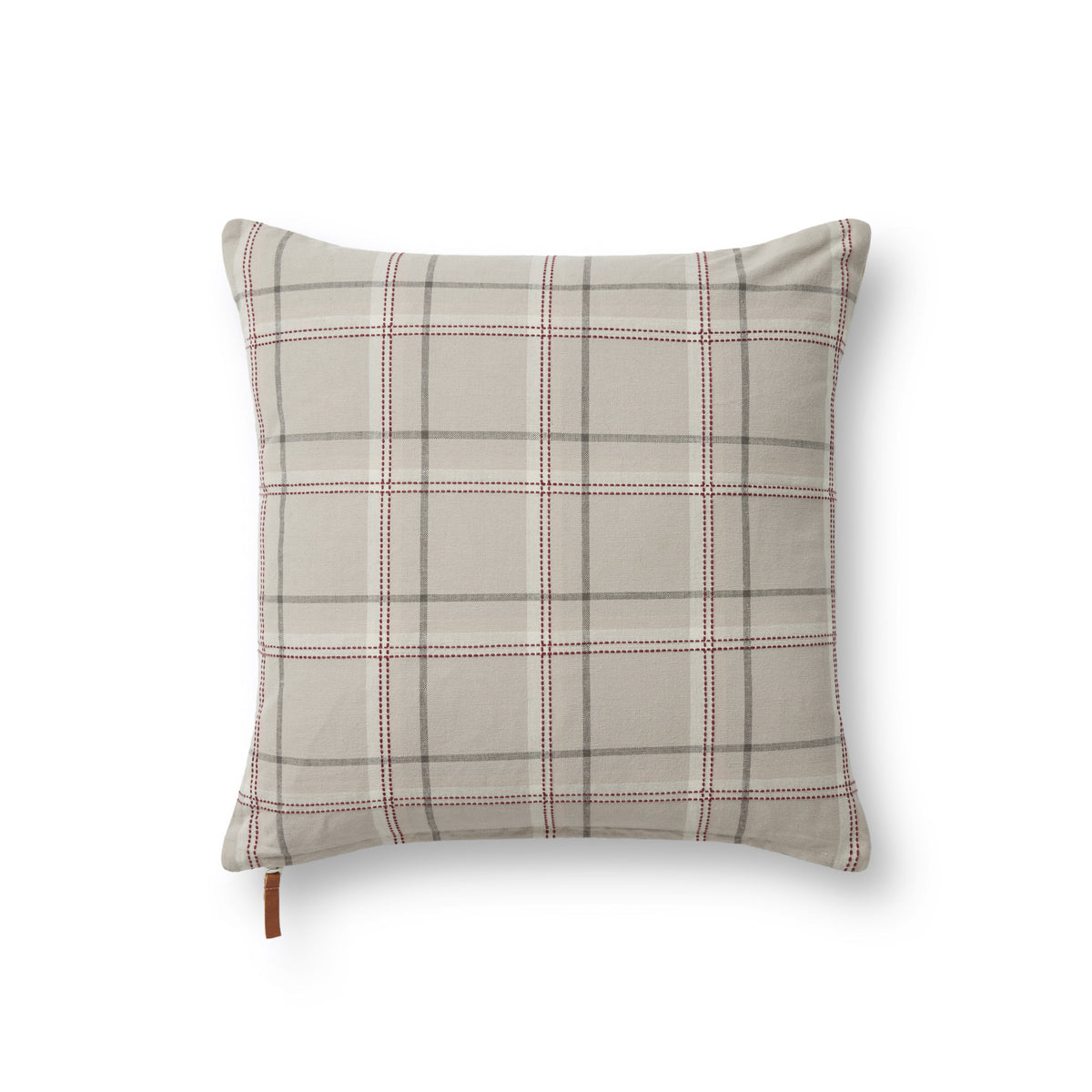 Chris Loves Julia x Loloi Teddy Beige / Multi 18'' x 18'' Pillow