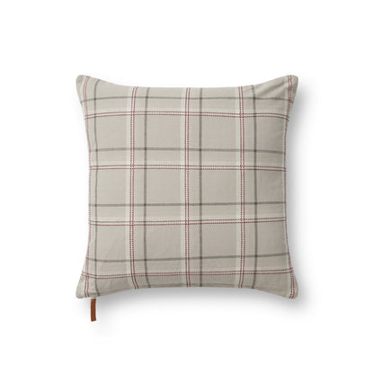 Chris Loves Julia x Loloi Teddy Beige / Multi 18'' x 18'' Pillow