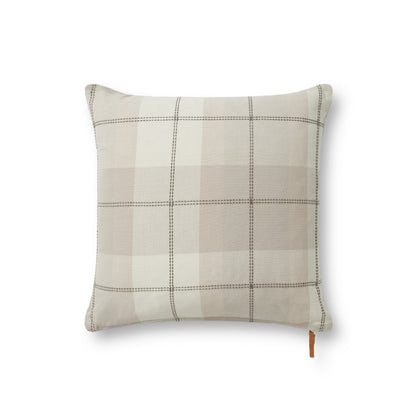 Chris Loves Julia x Loloi Teddy Beige / Multi 18'' x 18'' Pillow