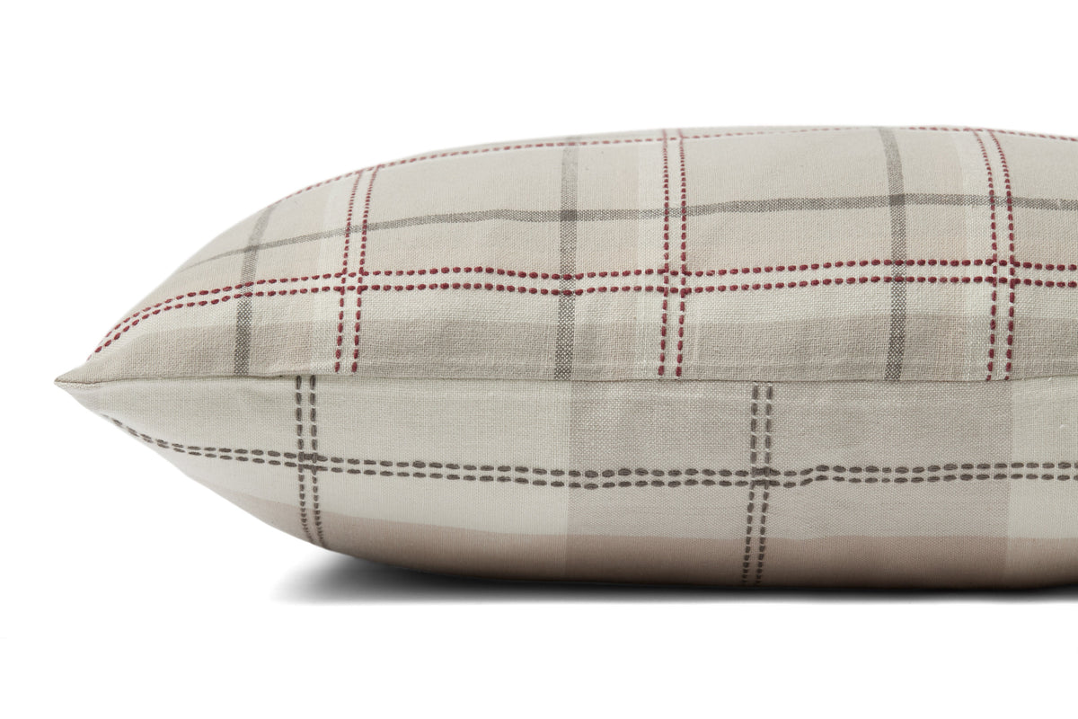 Chris Loves Julia x Loloi Teddy Beige / Multi 18'' x 18'' Pillow