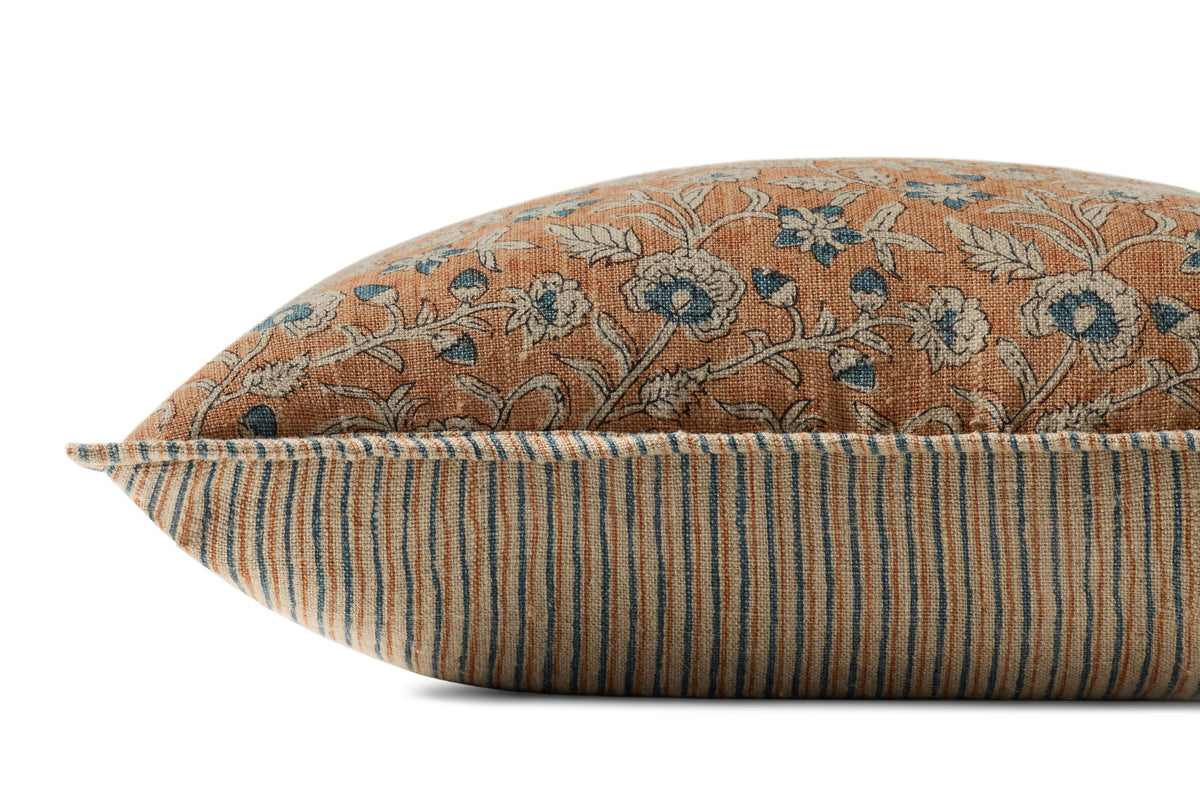 Peach / Multi 18" x 18" Pillow