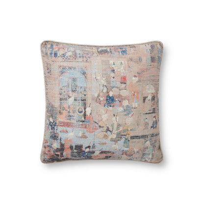Taupe / Multi 18" x 18" Pillow
