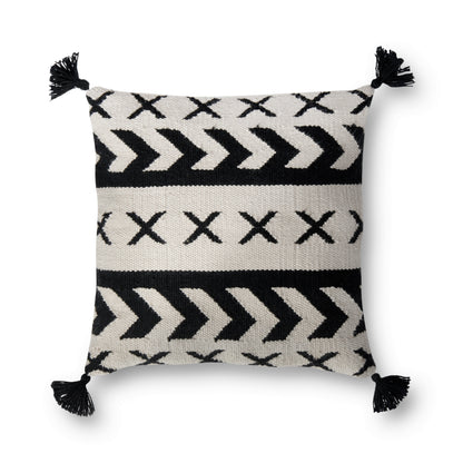 Loloi P0502 Black / Ivory 18" x 18" Pillow