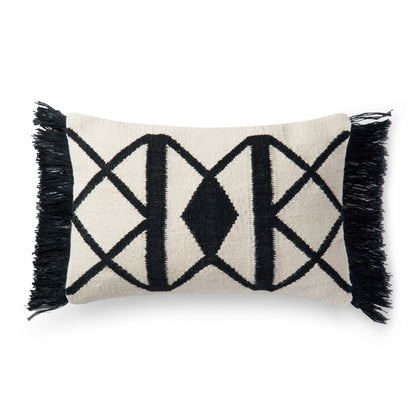 Loloi P0503 Black / Ivory 13" x 21" Pillow