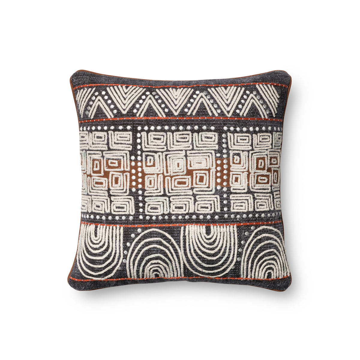 Loloi P0379 Blue / Rust 18" x 18" Pillow
