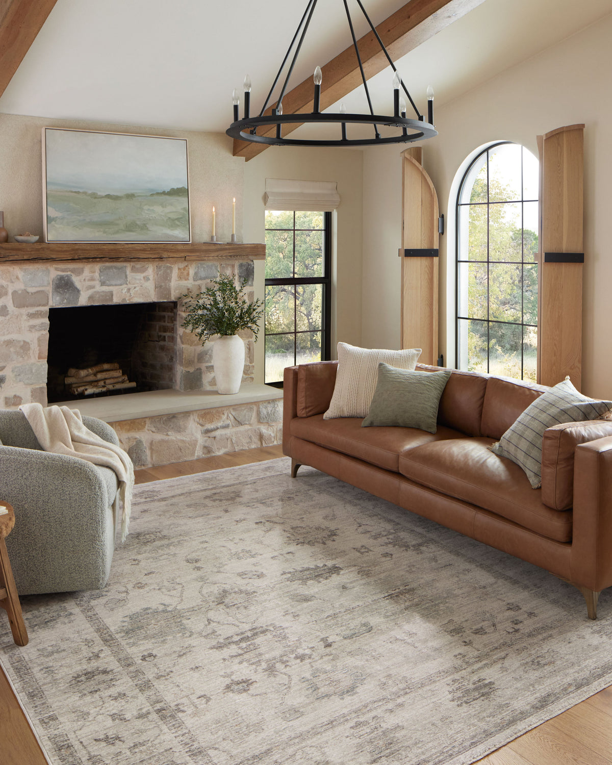 Magnolia Home by Joanna Gaines x Loloi Cameron Ivory Pillow