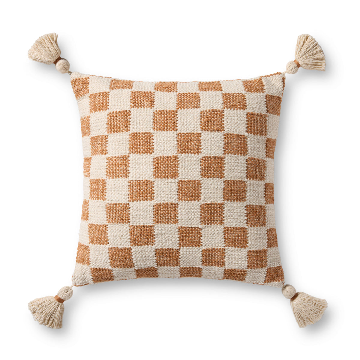Magnolia Home by Joanna Gaines x Loloi Amos Rust / Ivory 18'' x 18'' Pillow