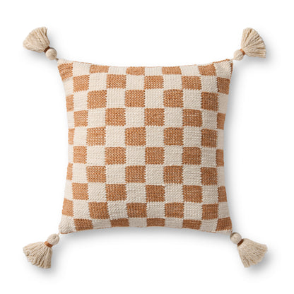 Magnolia Home by Joanna Gaines x Loloi Amos Rust / Ivory 18'' x 18'' Pillow