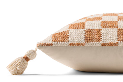 Magnolia Home by Joanna Gaines x Loloi Amos Rust / Ivory 18'' x 18'' Pillow