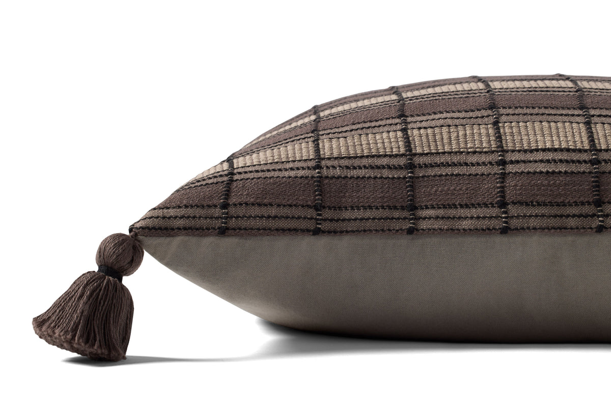 Brigette Romanek PBR0001 Brown / Beige 22'' x 22'' Cover Only Pillow