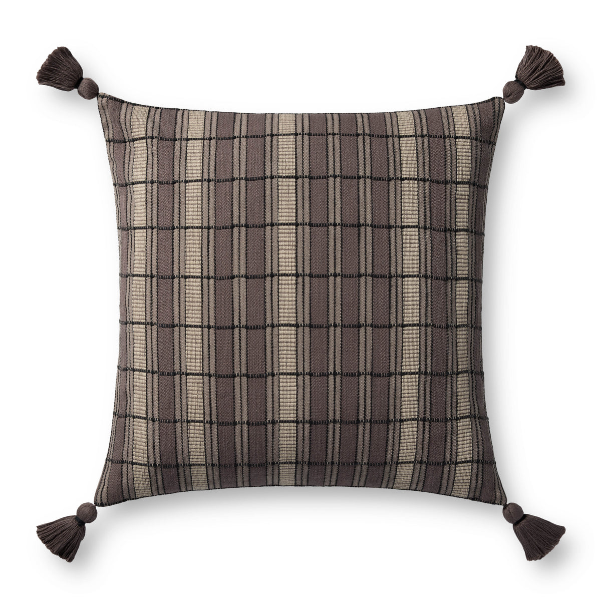 Brigette Romanek PBR0001 Brown / Beige 22'' x 22'' Cover w/Poly Pillow