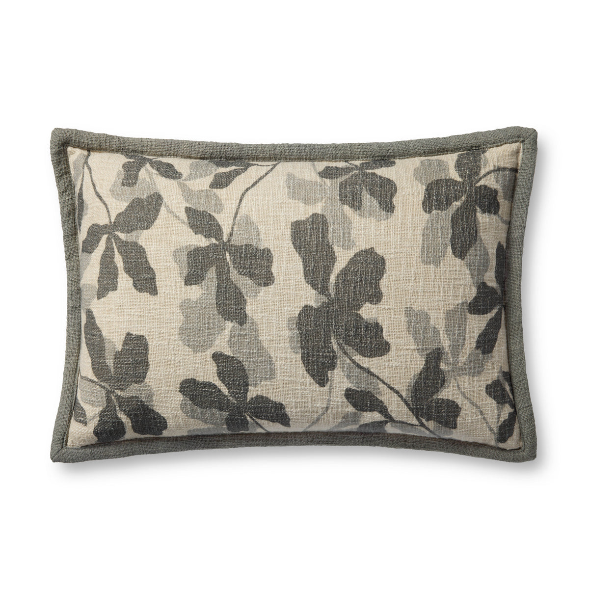 Brigette Romanek PBR0008 Charcoal / Natural 16'' x 26'' Cover Only Pillow